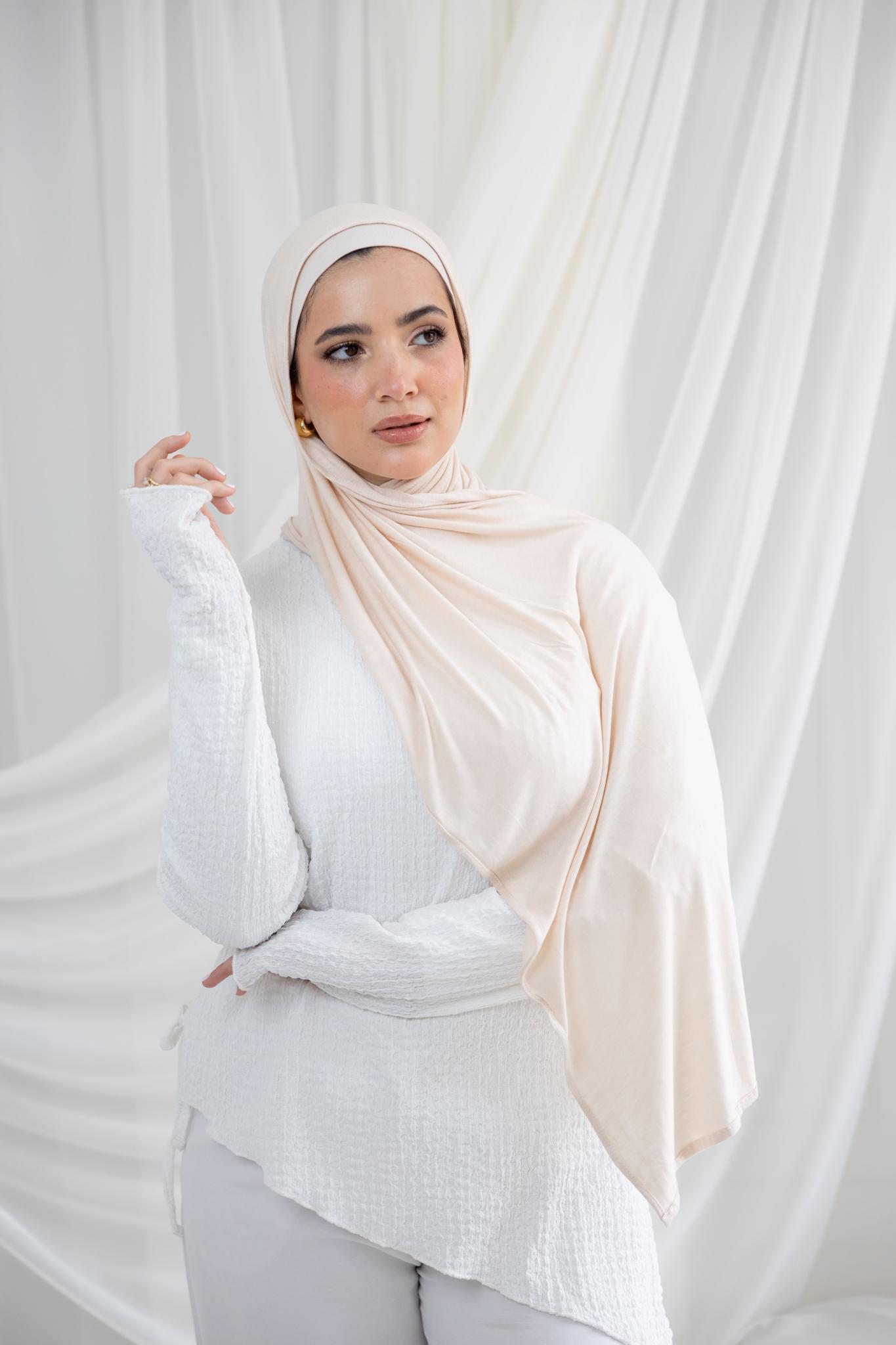 Off White Lycra Scarf