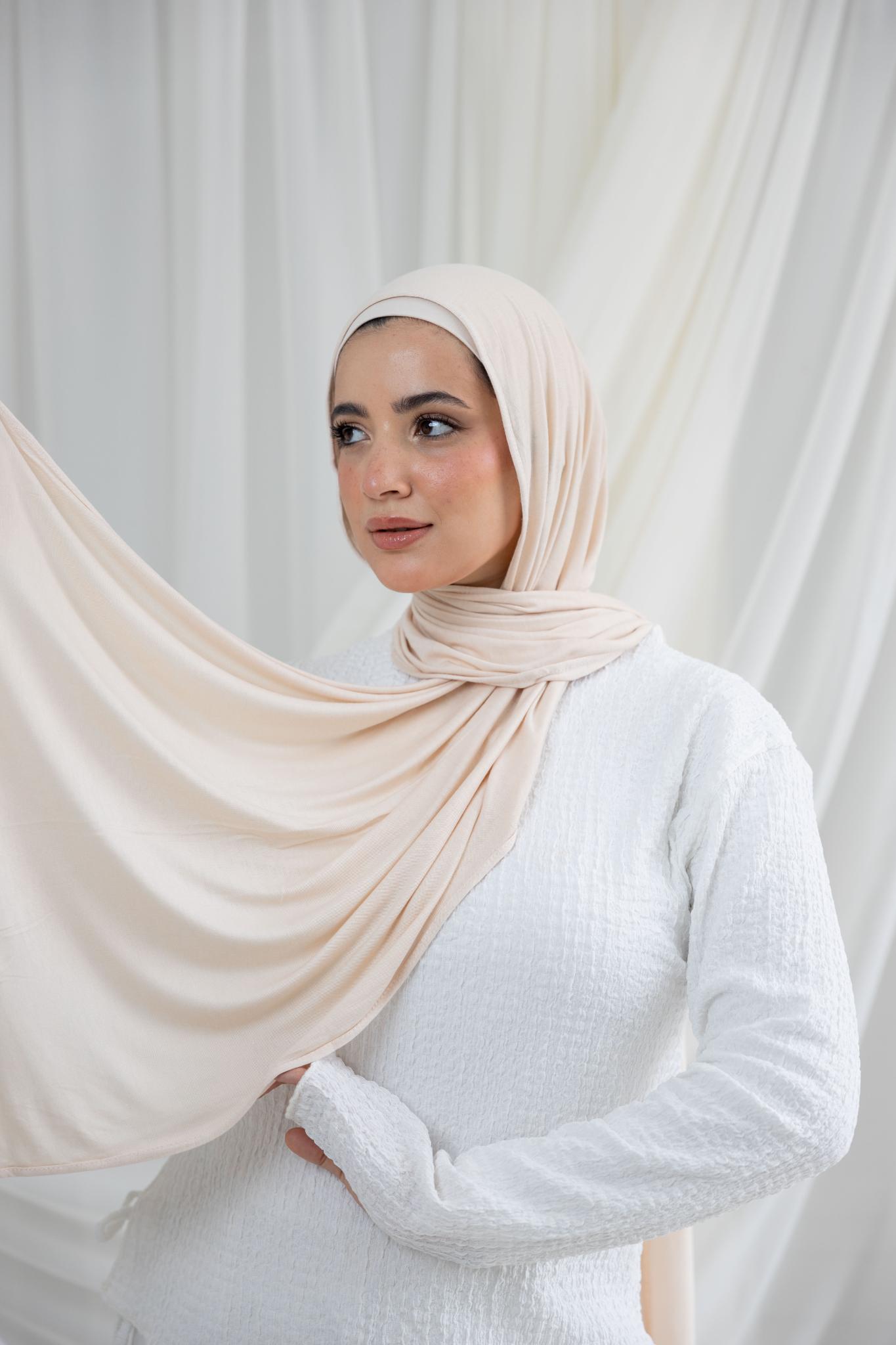 Off White Lycra Scarf