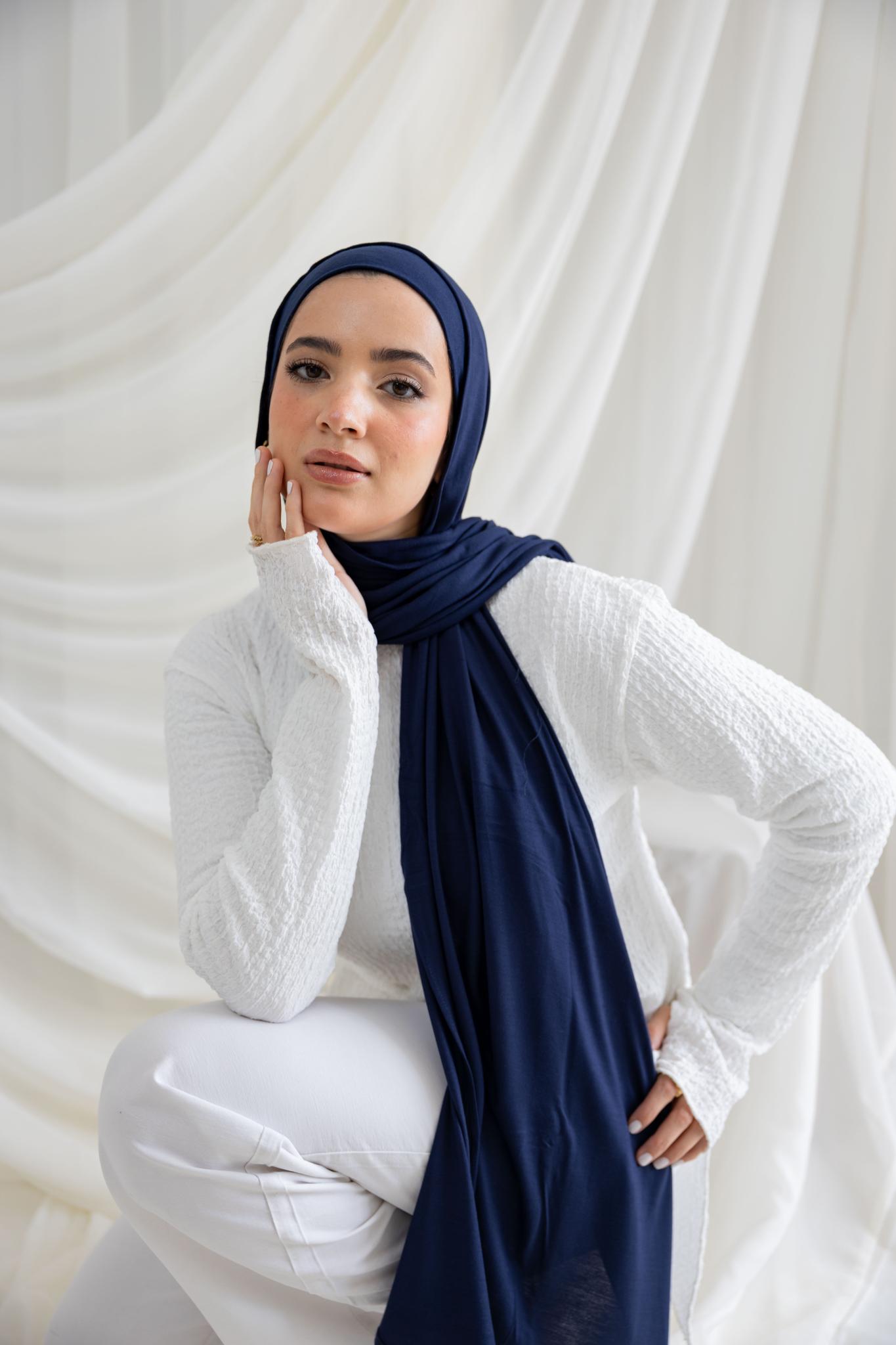 Navy Lycra Scarf