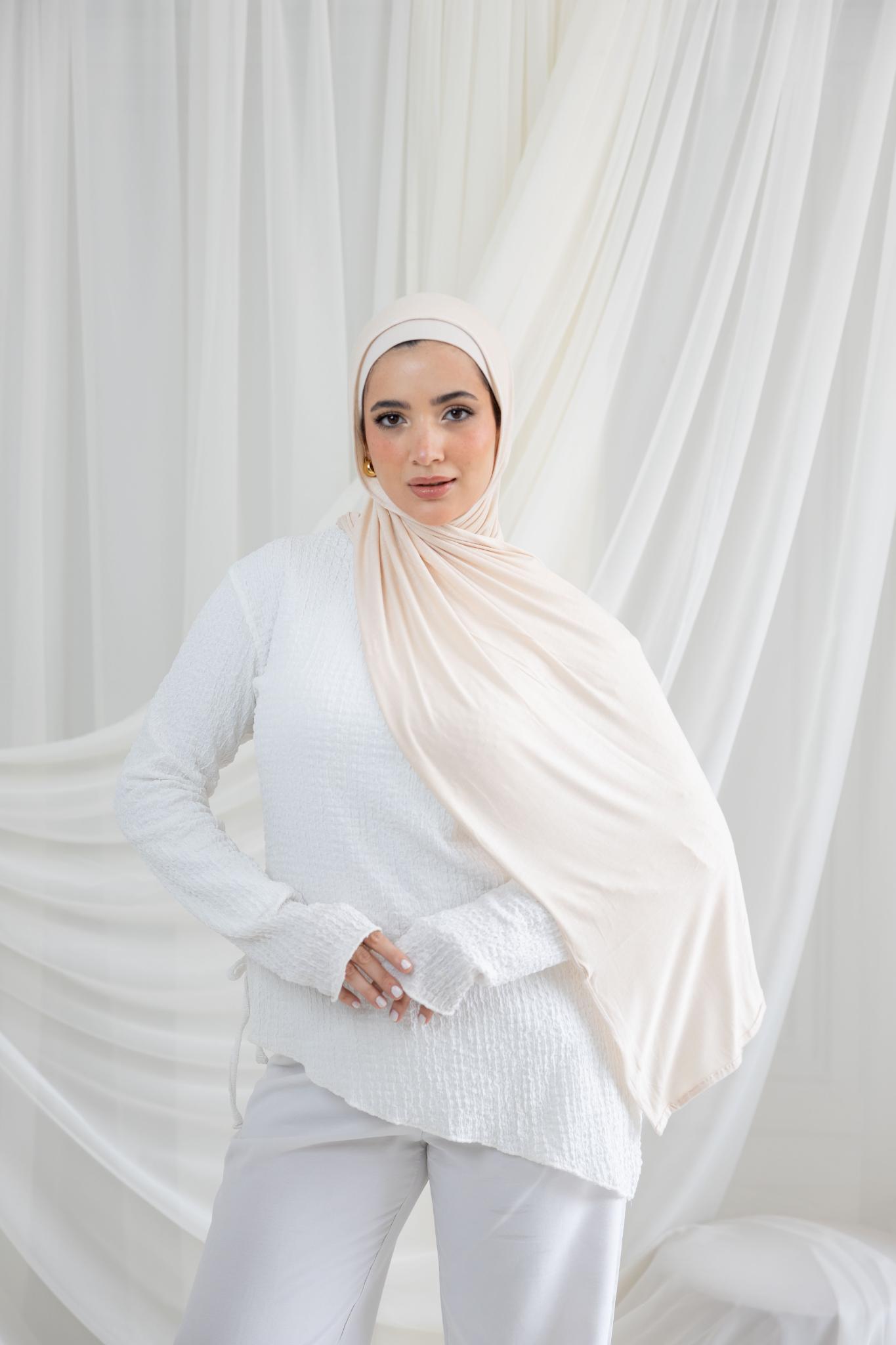 Off White Lycra Scarf