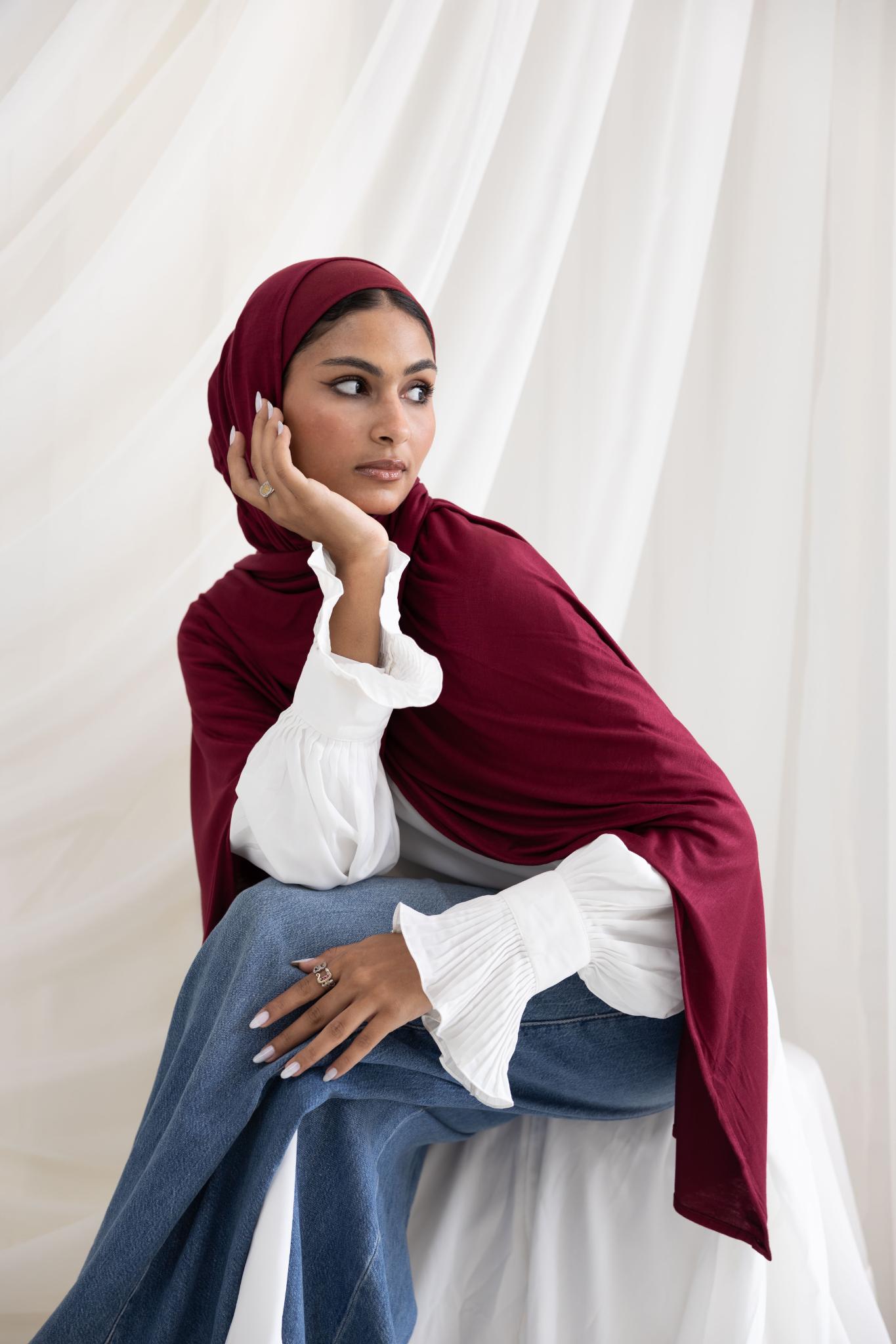 Burgundy Lycra Scarf