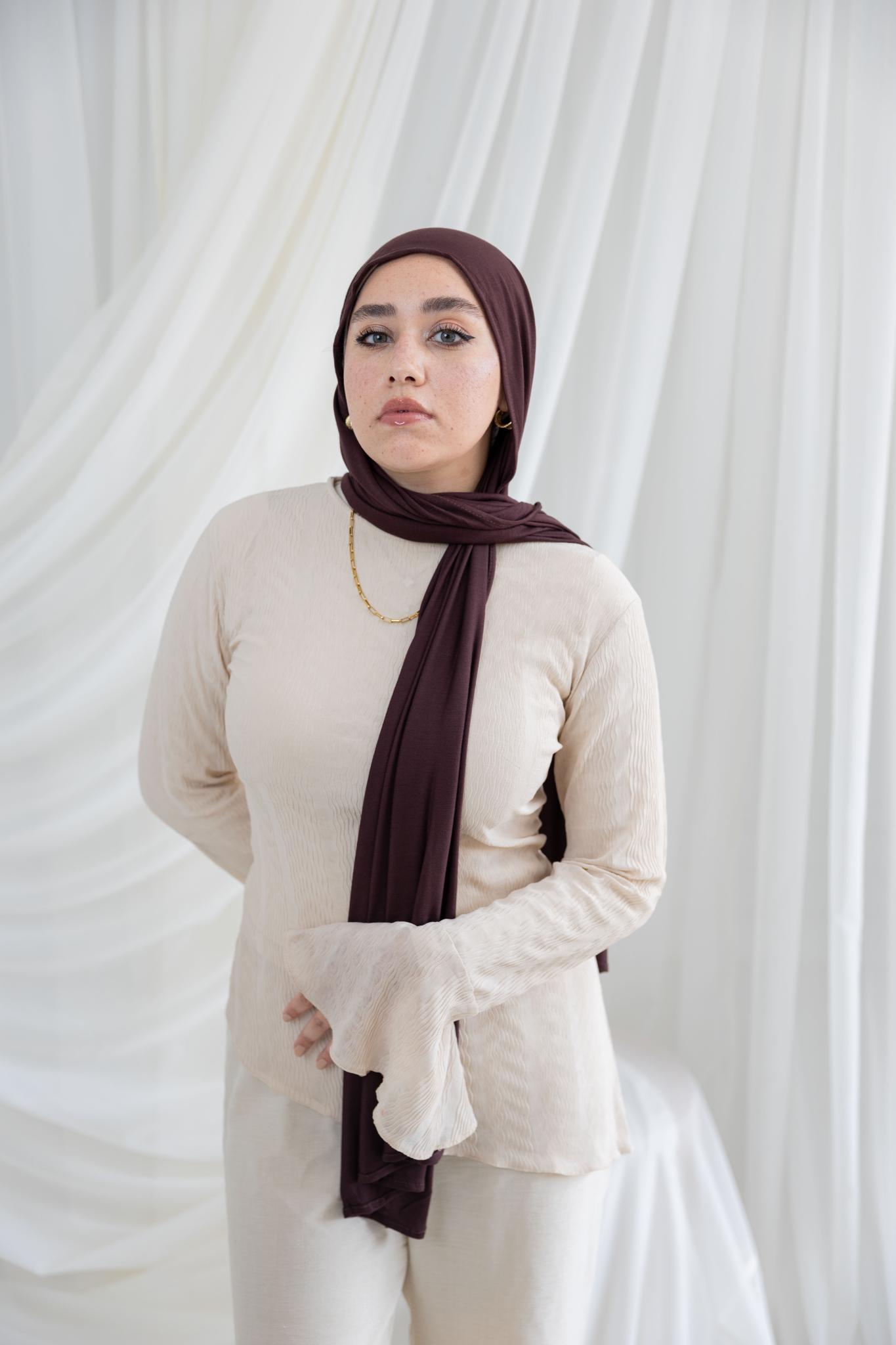 Chocolate Brown Lycra Scarf