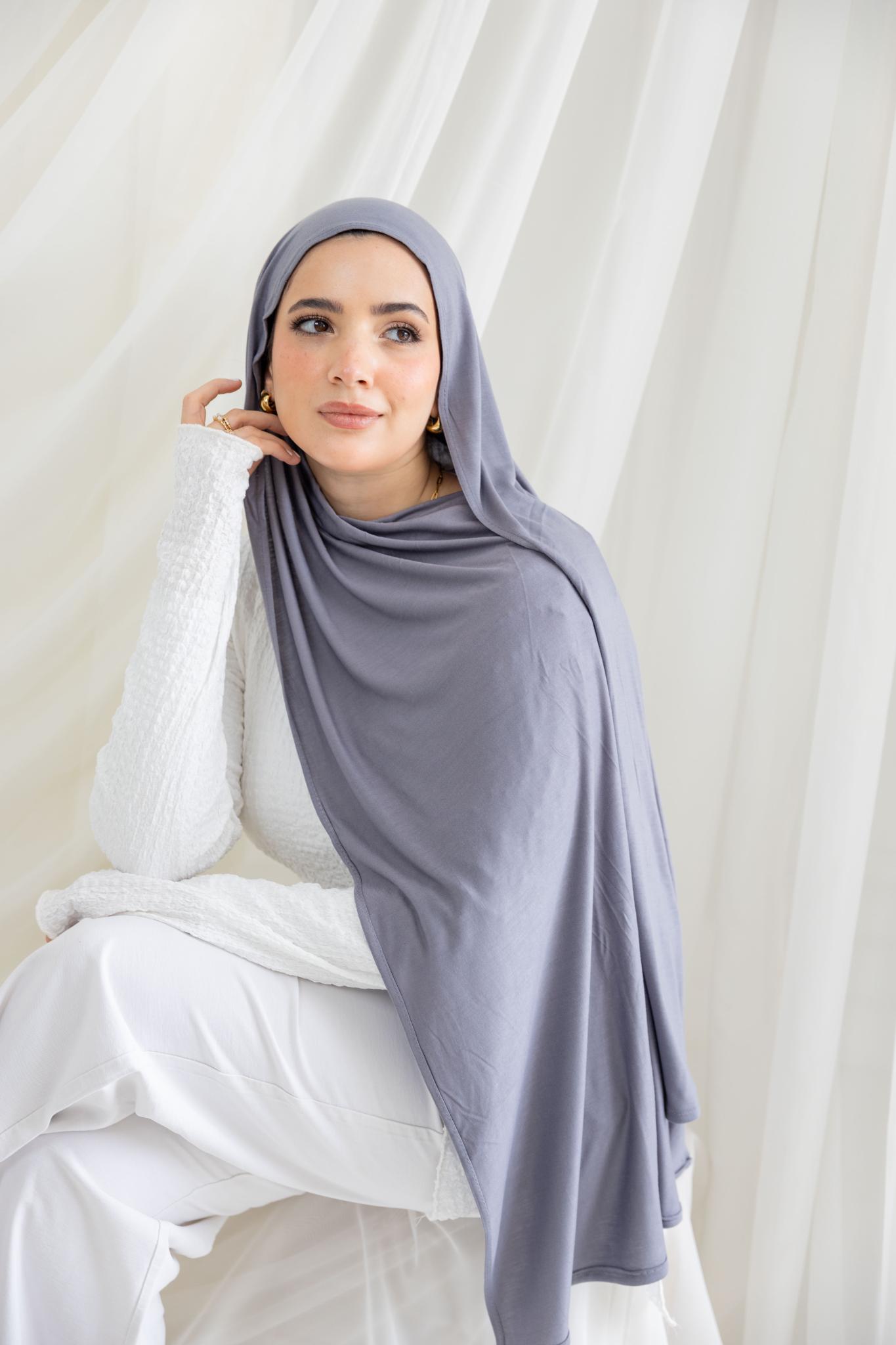 Dark Grey Lycra Scarf