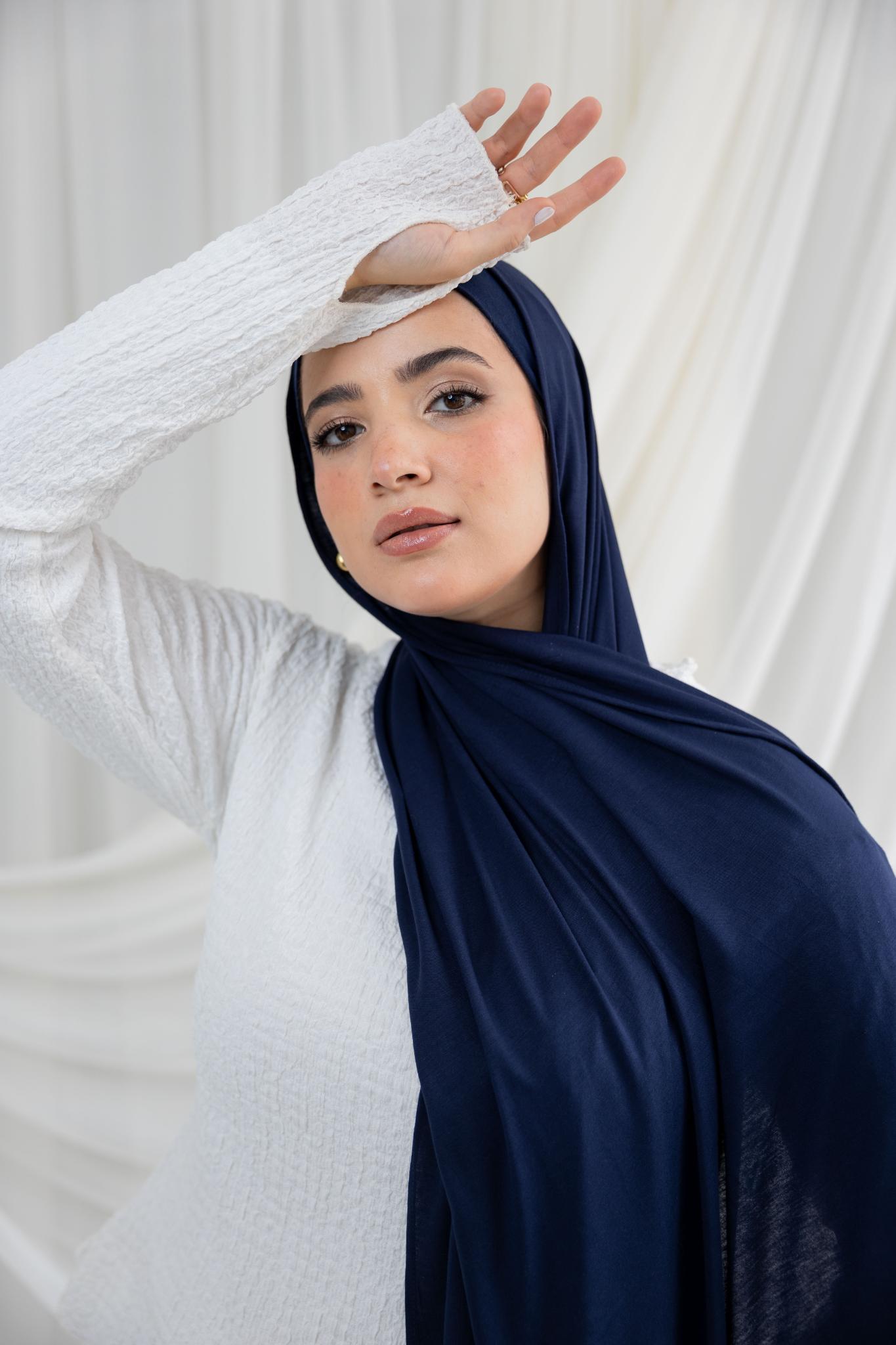 Navy Lycra Scarf