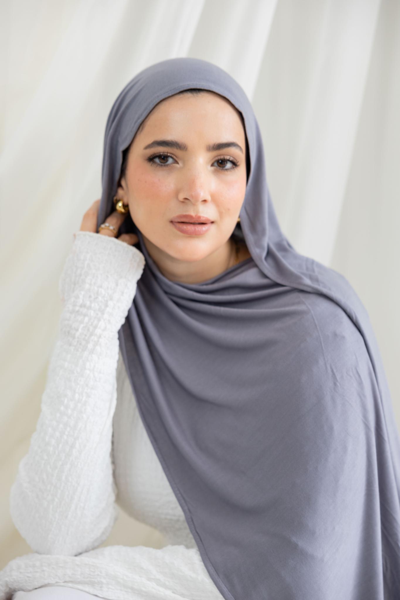 Dark Grey Lycra Scarf
