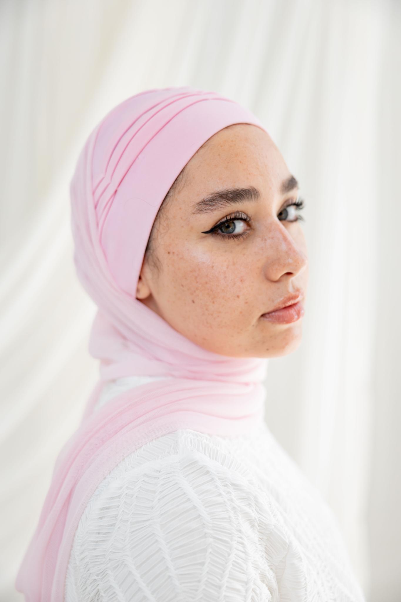 Ruffled Baby Pink Swim Hijab