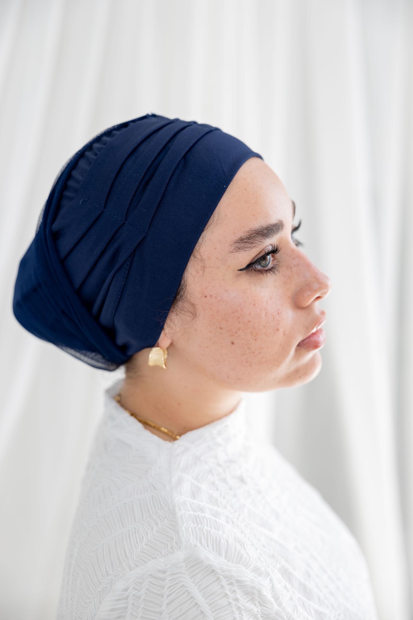 Ruffled Navy Swim Hijab