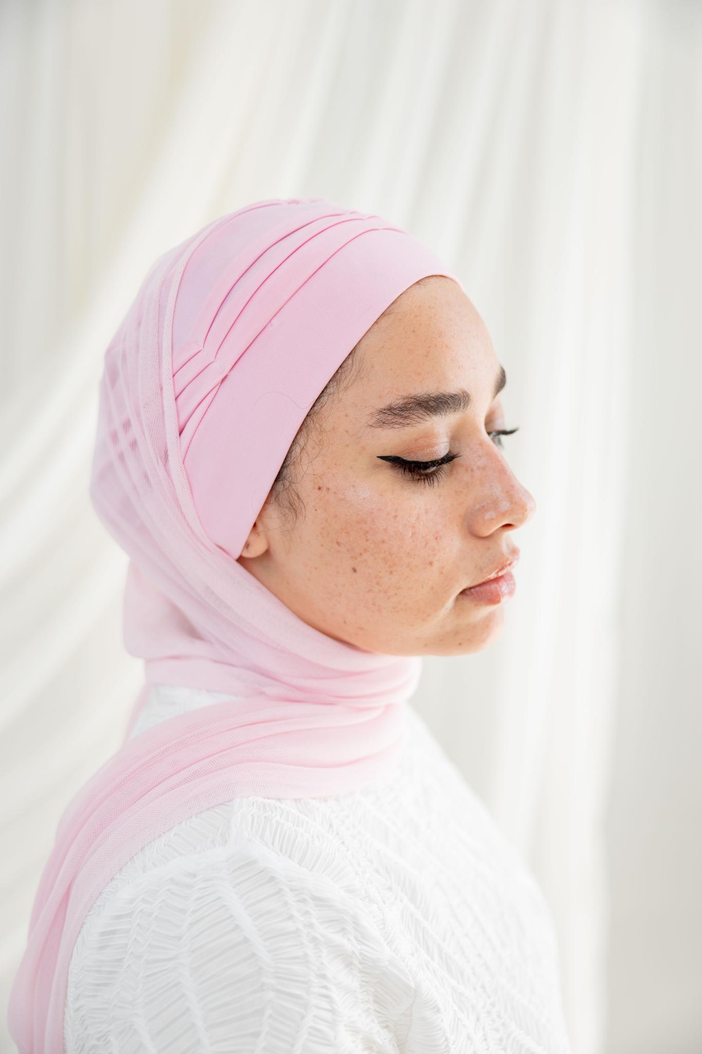 Ruffled Baby Pink Swim Hijab