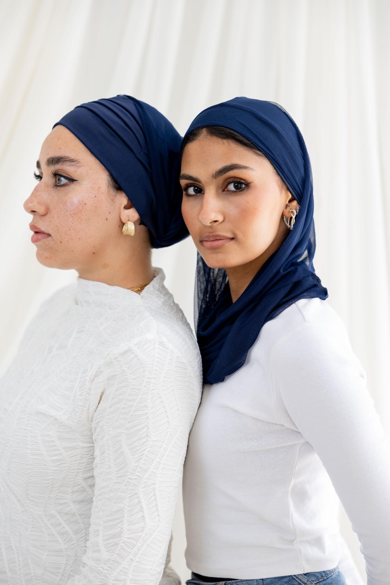 Ruffled Navy Swim Hijab