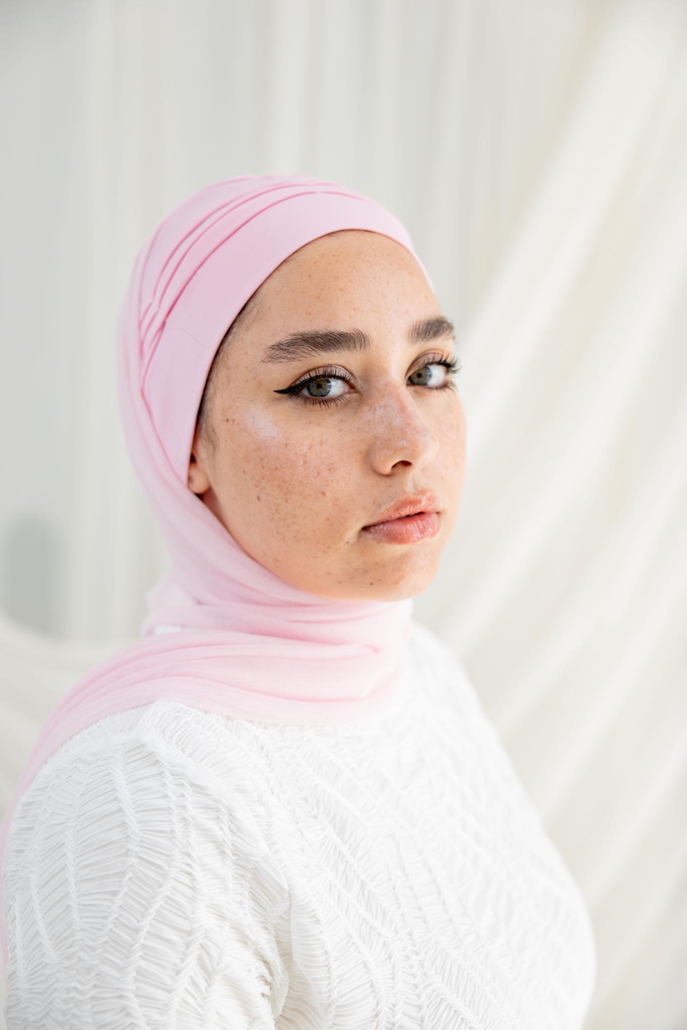 Ruffled Baby Pink Swim Hijab