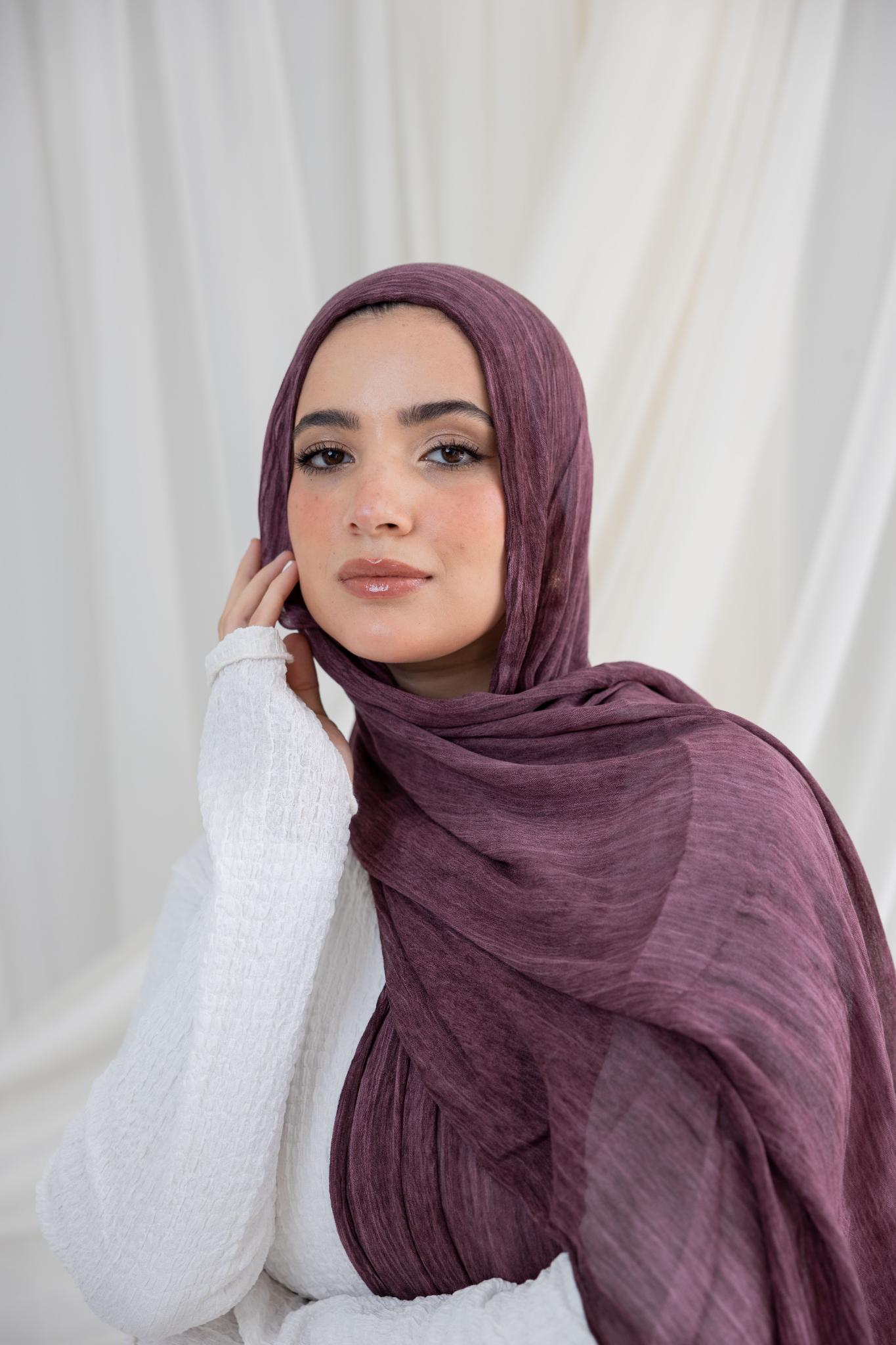 Burgundy Messy Chiffon