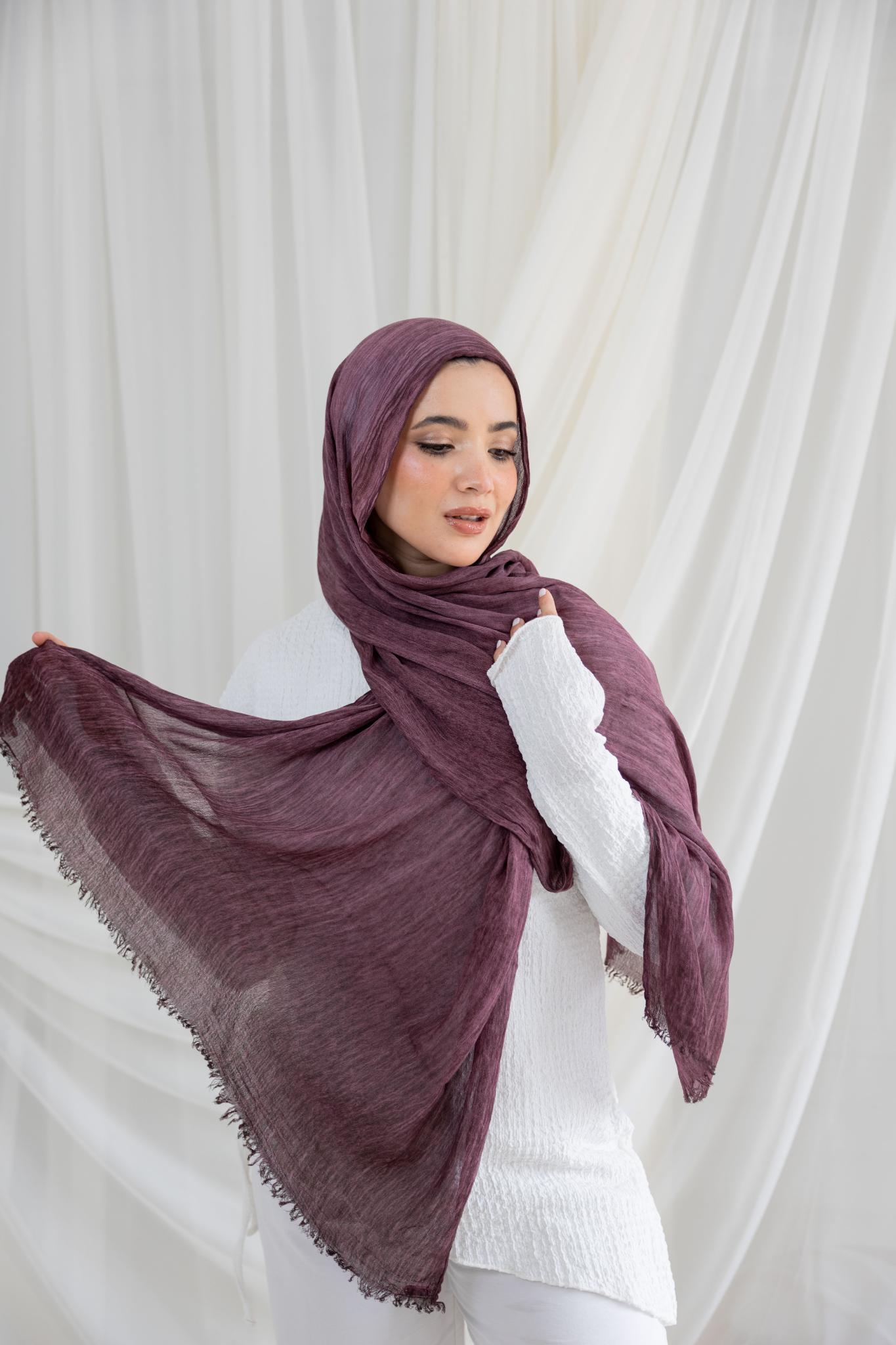Burgundy Messy Chiffon