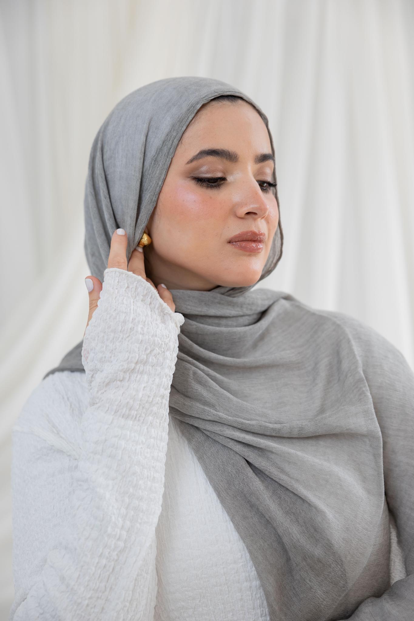 Light Grey Messy Chiffon
