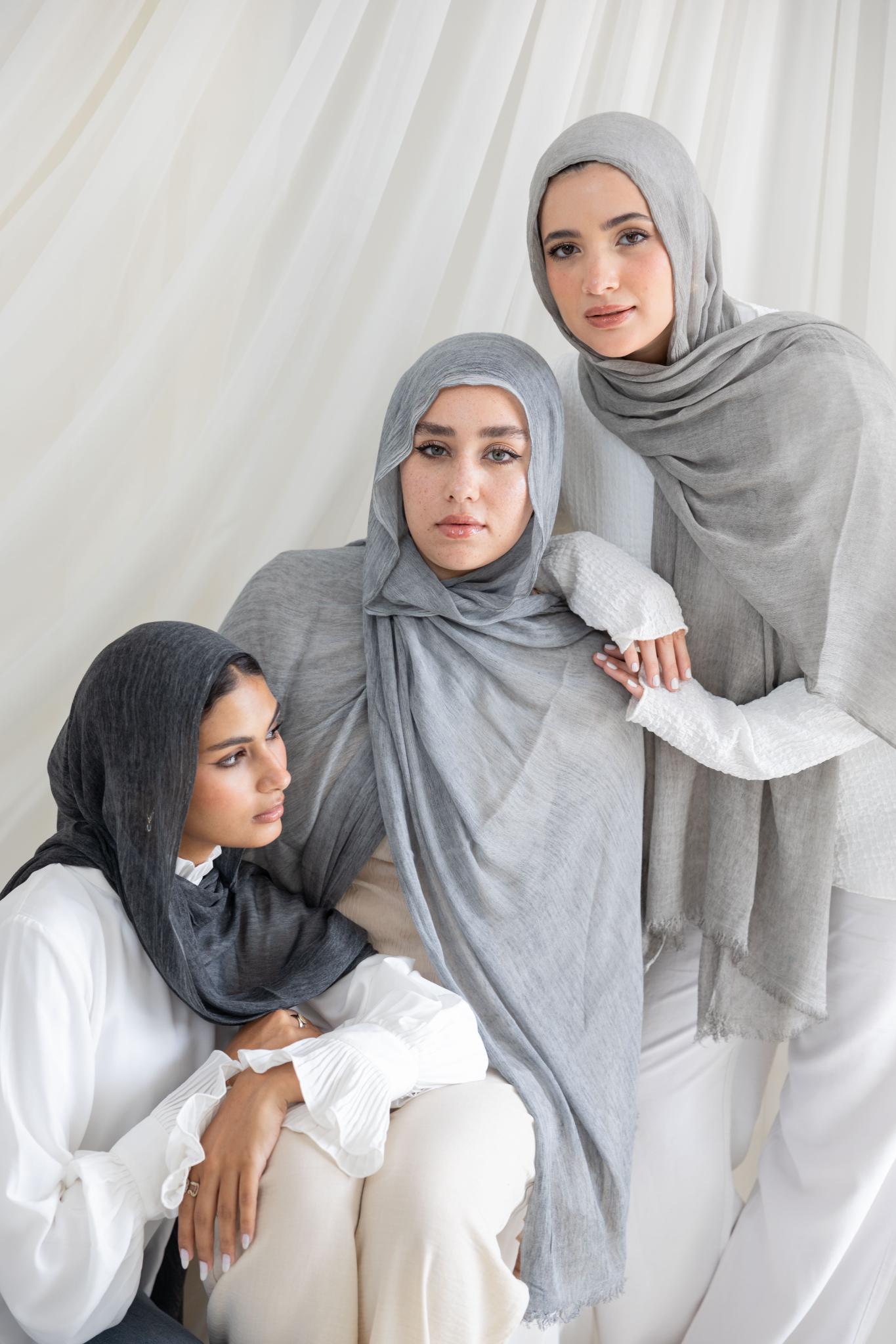 Medium Grey Messy Chiffon