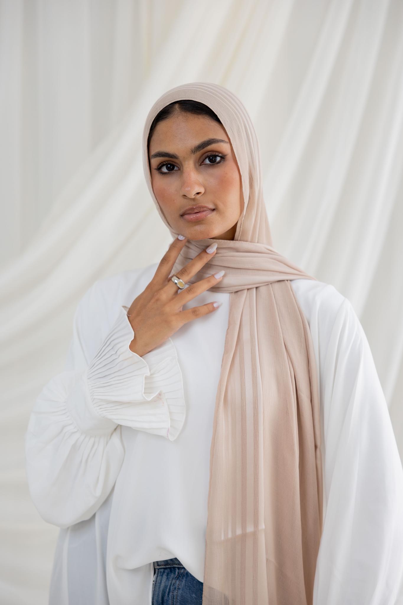 Beige Crinkle Chiffon