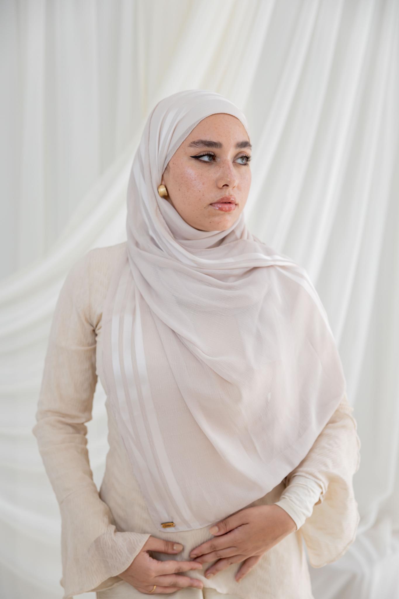 Light Nude Crinkle Chiffon