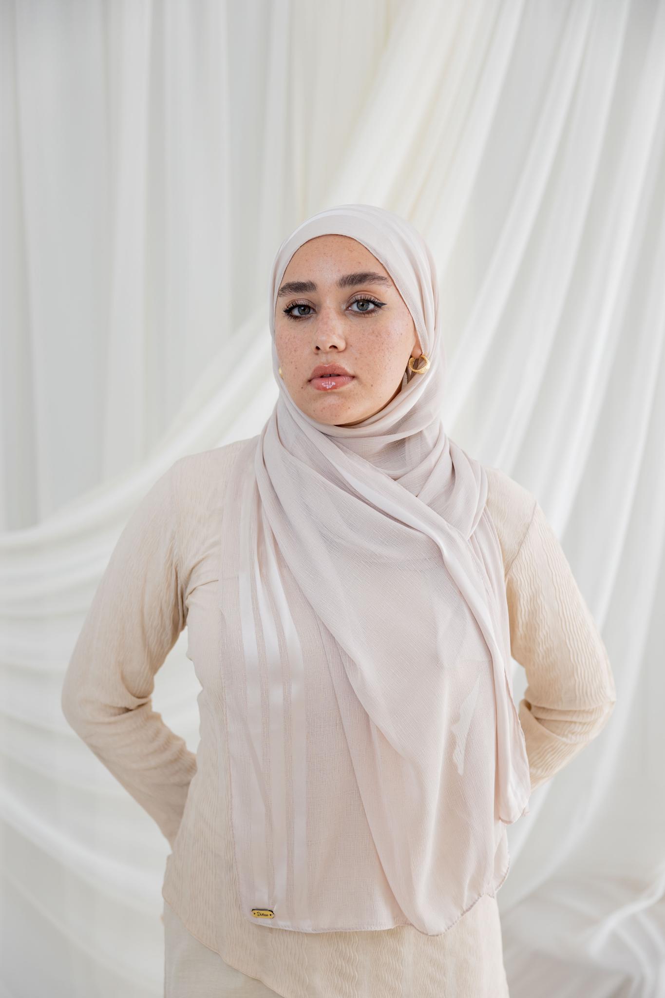 Light Nude Crinkle Chiffon