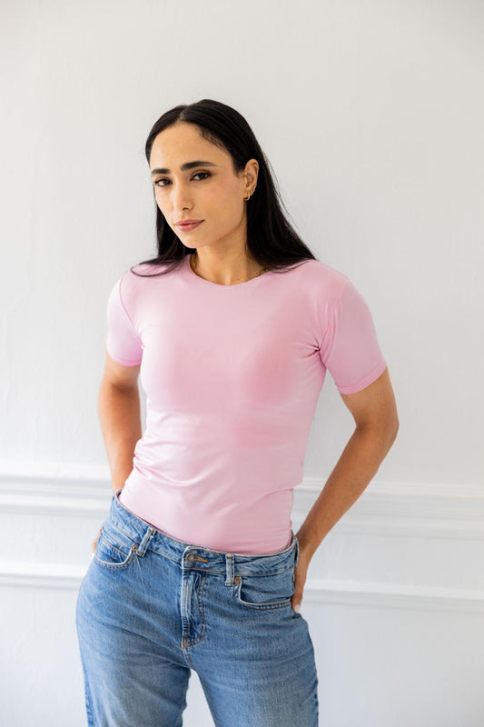 Basic Pink Half Sleeve Shirt