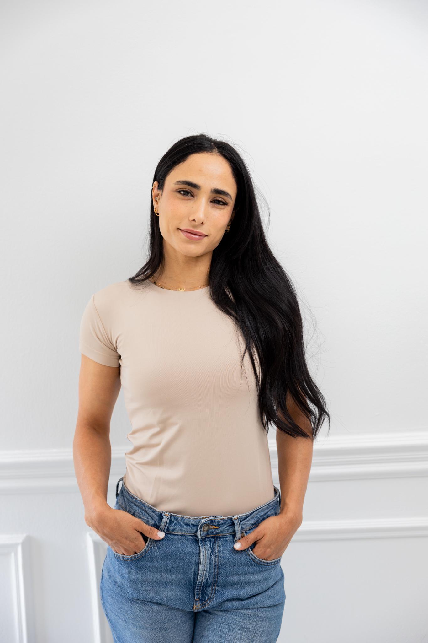 Basic Beige Half Sleeve Shirt