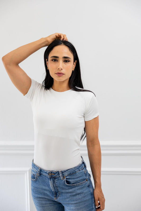 Basic Off White Half Sleeve Shirt