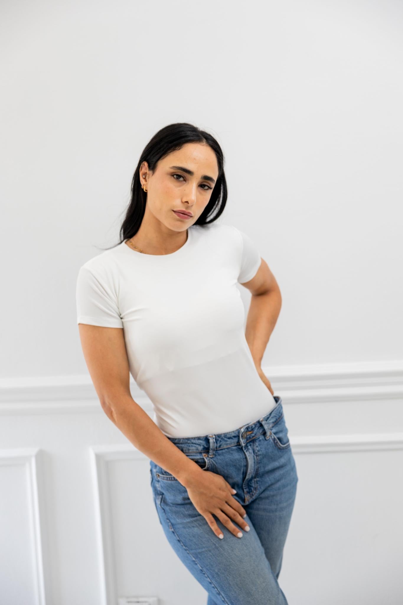 Basic Off White Half Sleeve Shirt