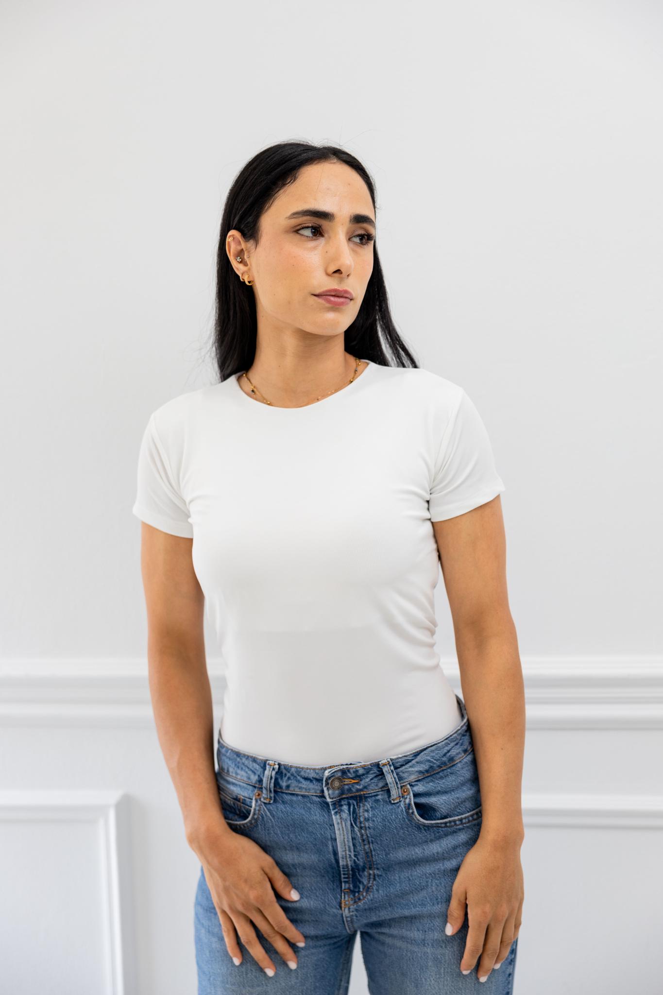 Basic Off White Half Sleeve Shirt