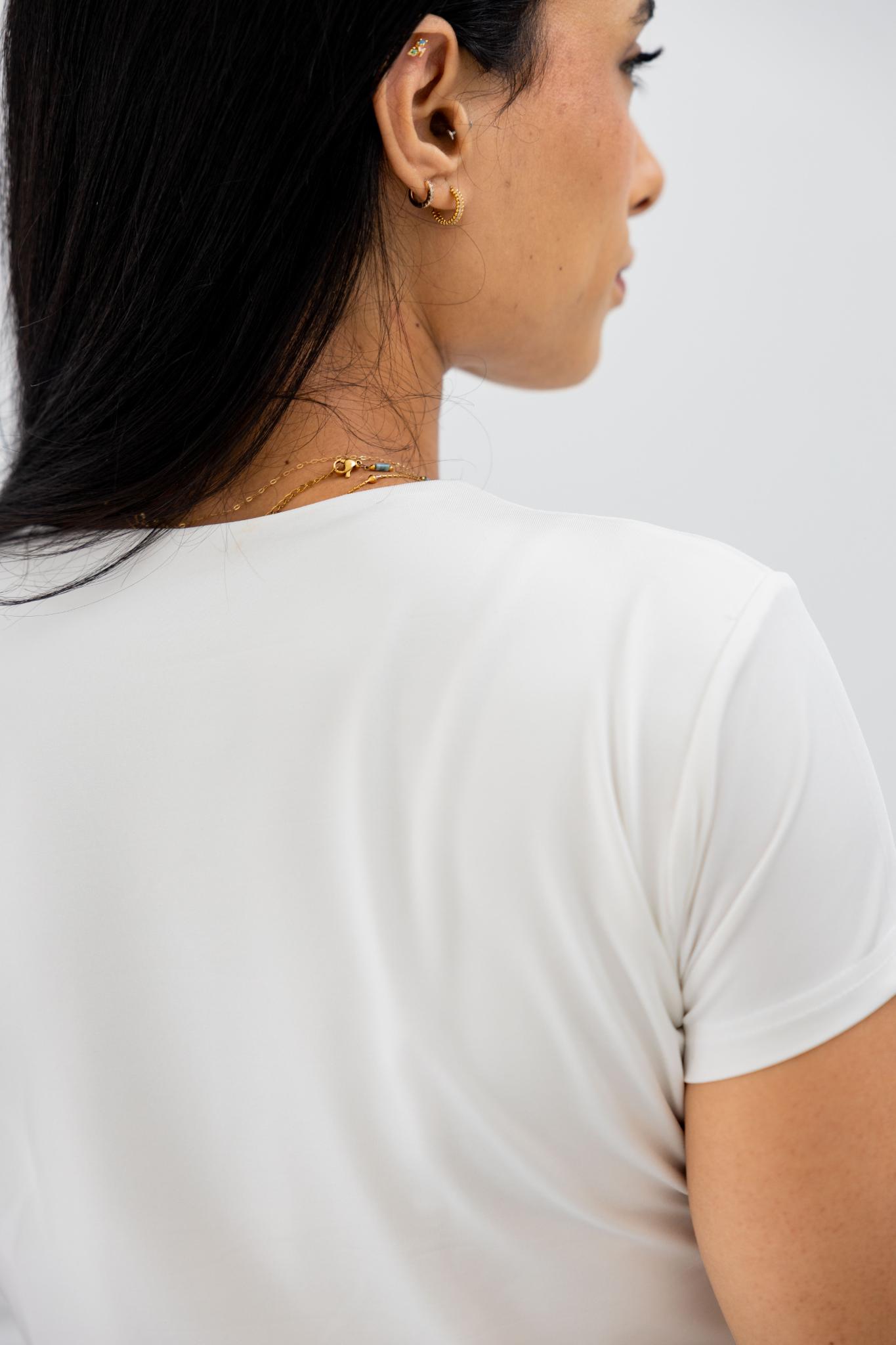 Basic Off White Half Sleeve Shirt