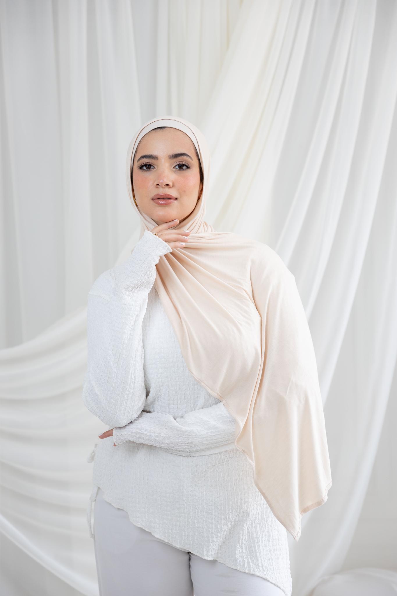 Off White Lycra Scarf