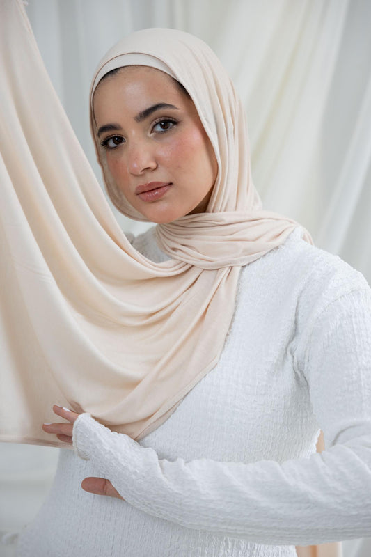 Off White Lycra Scarf