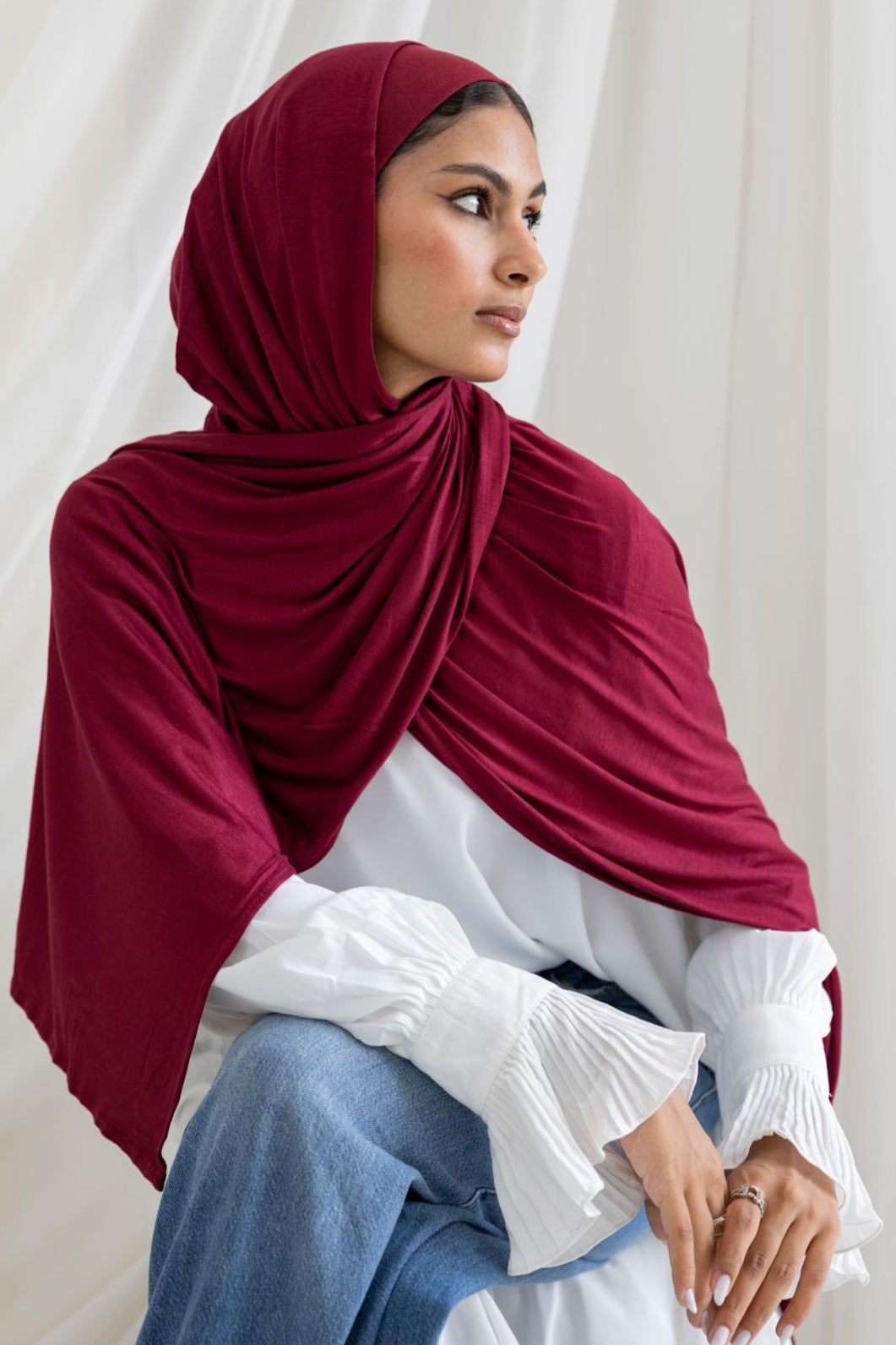 Matching Burgundy Lycra Scarf and Bandana