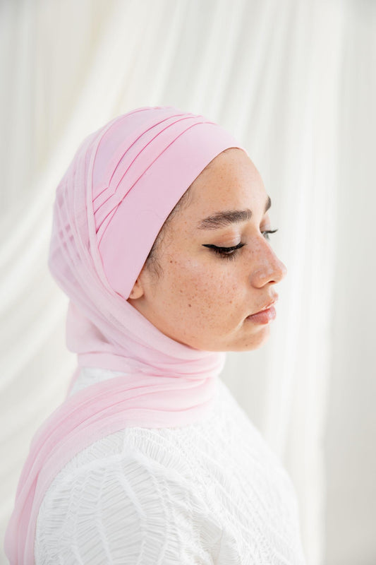 Ruffled Baby Pink Swim Hijab