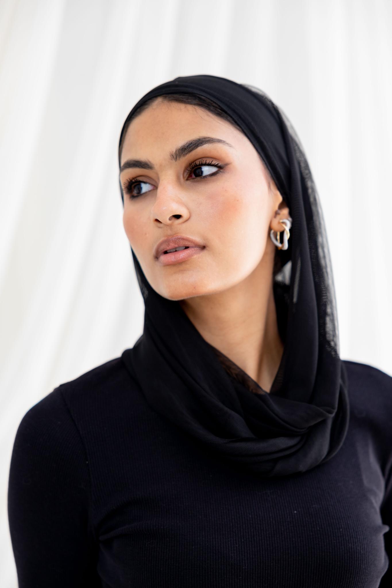 Plain Black Swim Hijab