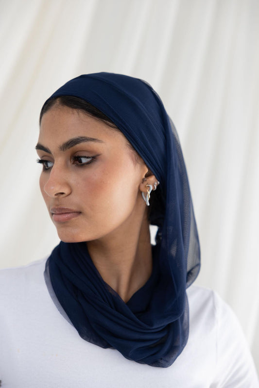Plain Navy Swim Hijab