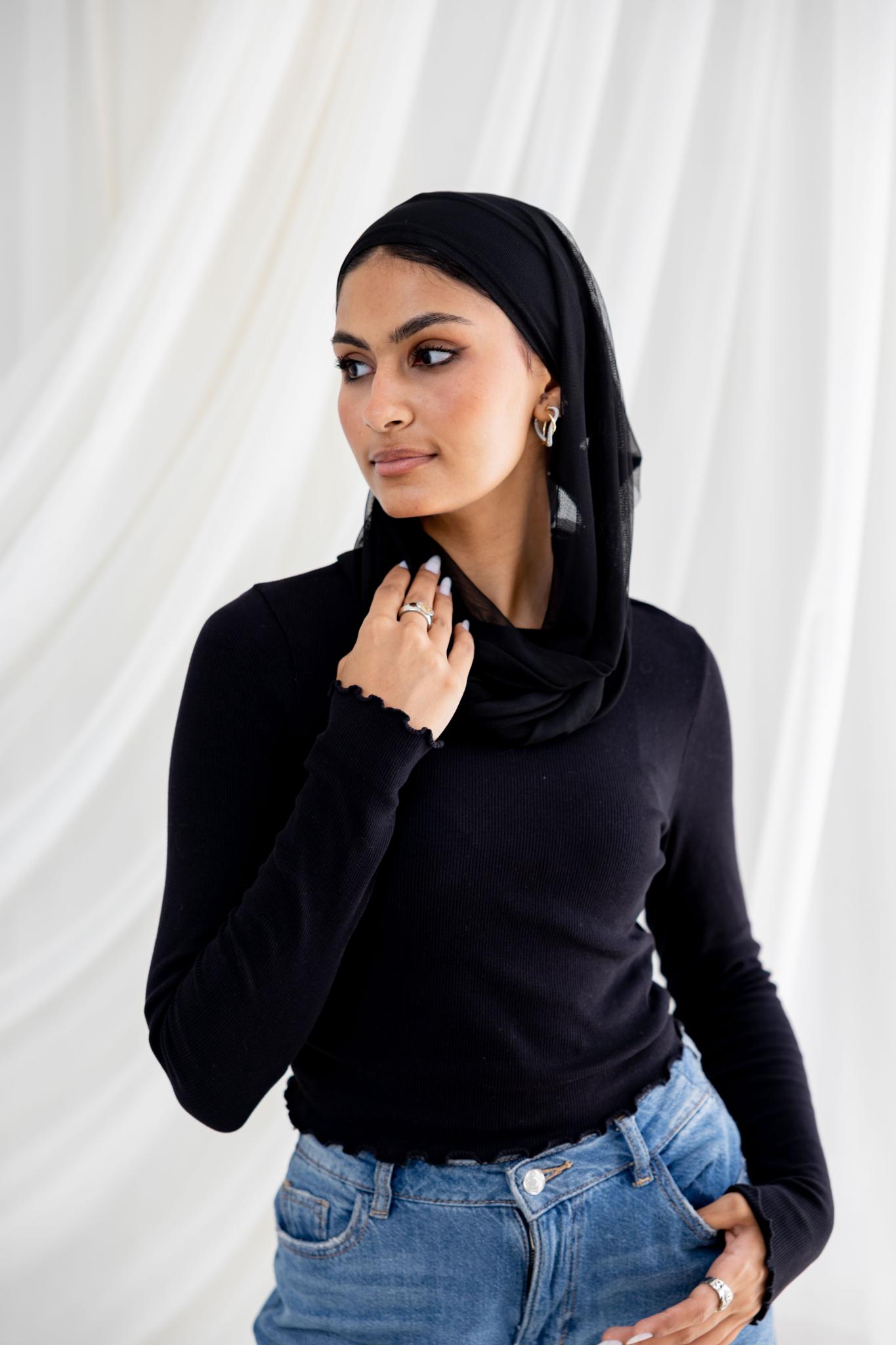 Plain Black Swim Hijab