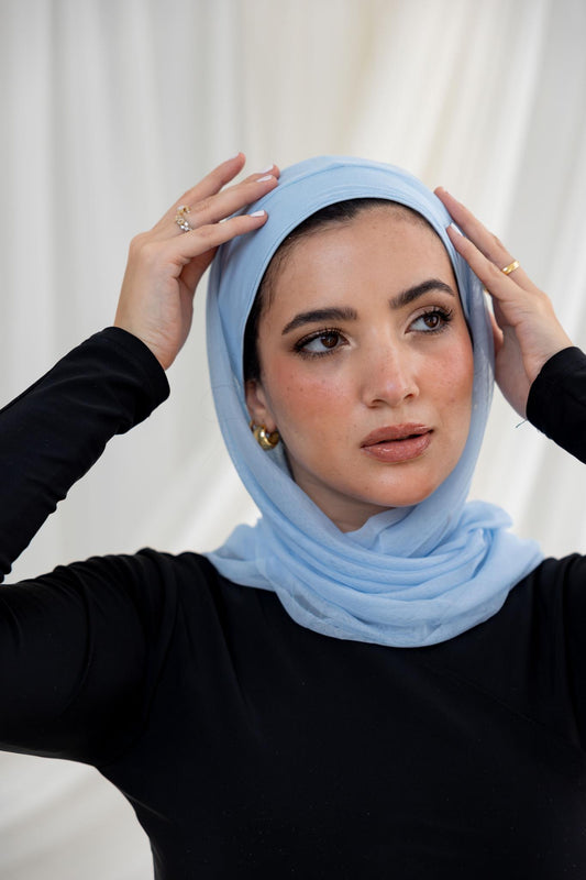 Plain Baby Blue Swim Hijab