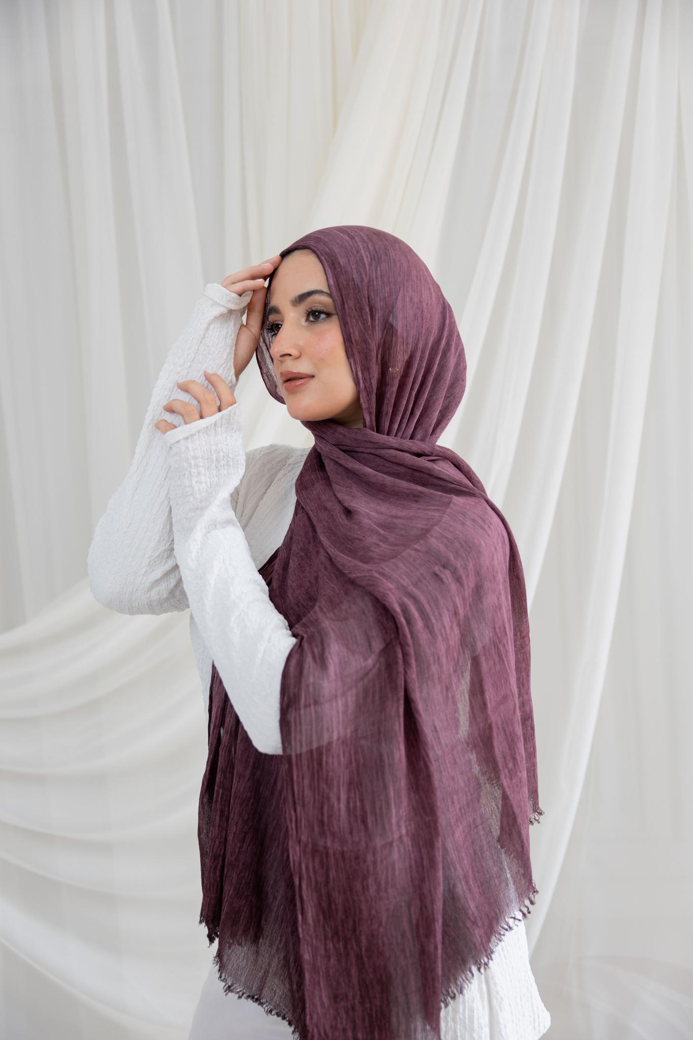 Burgundy Messy Chiffon