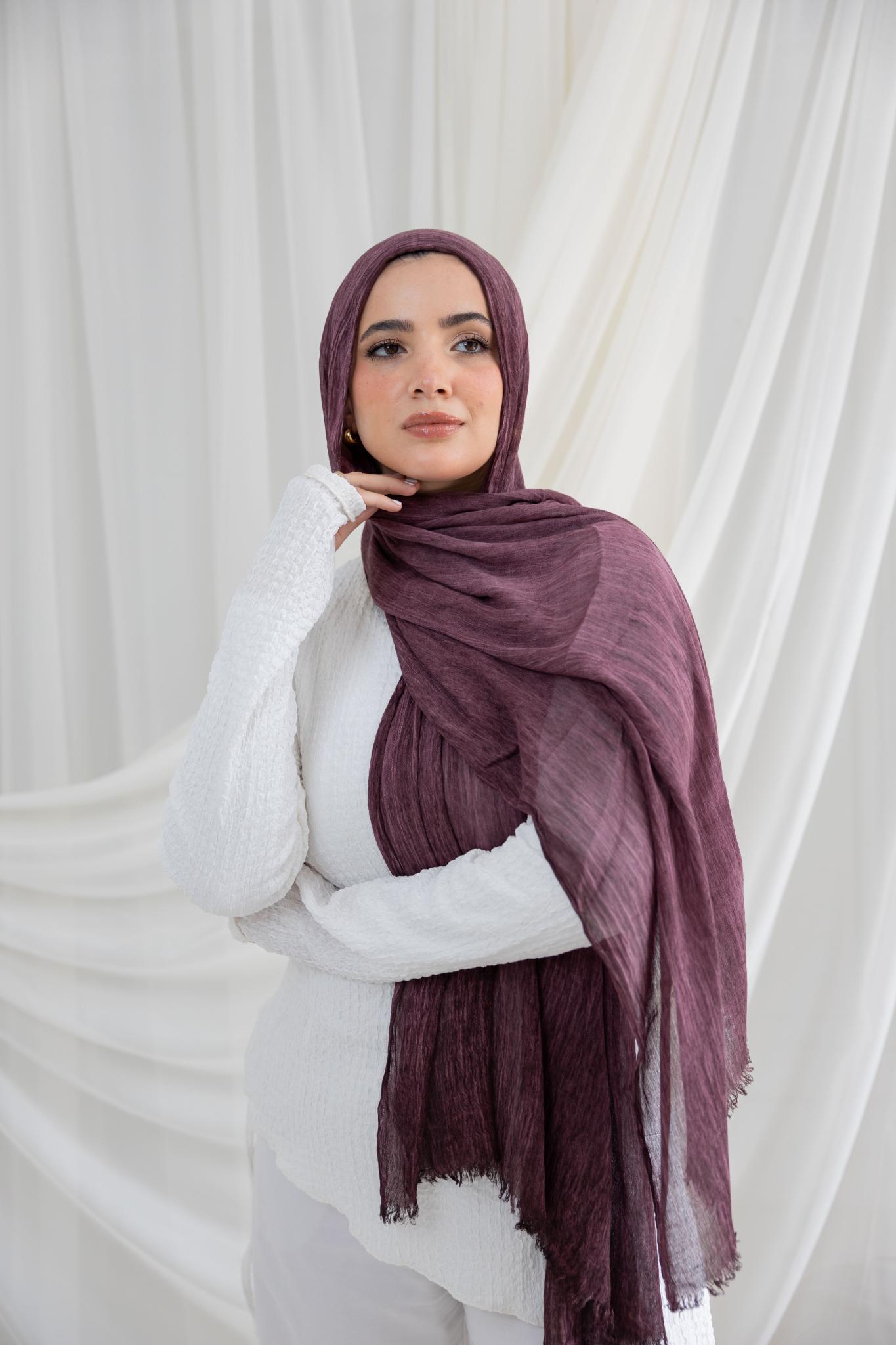 Burgundy Messy Chiffon