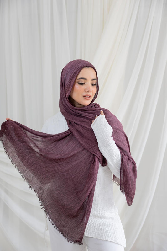 Burgundy Messy Chiffon