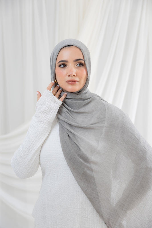 Light Grey Messy Chiffon
