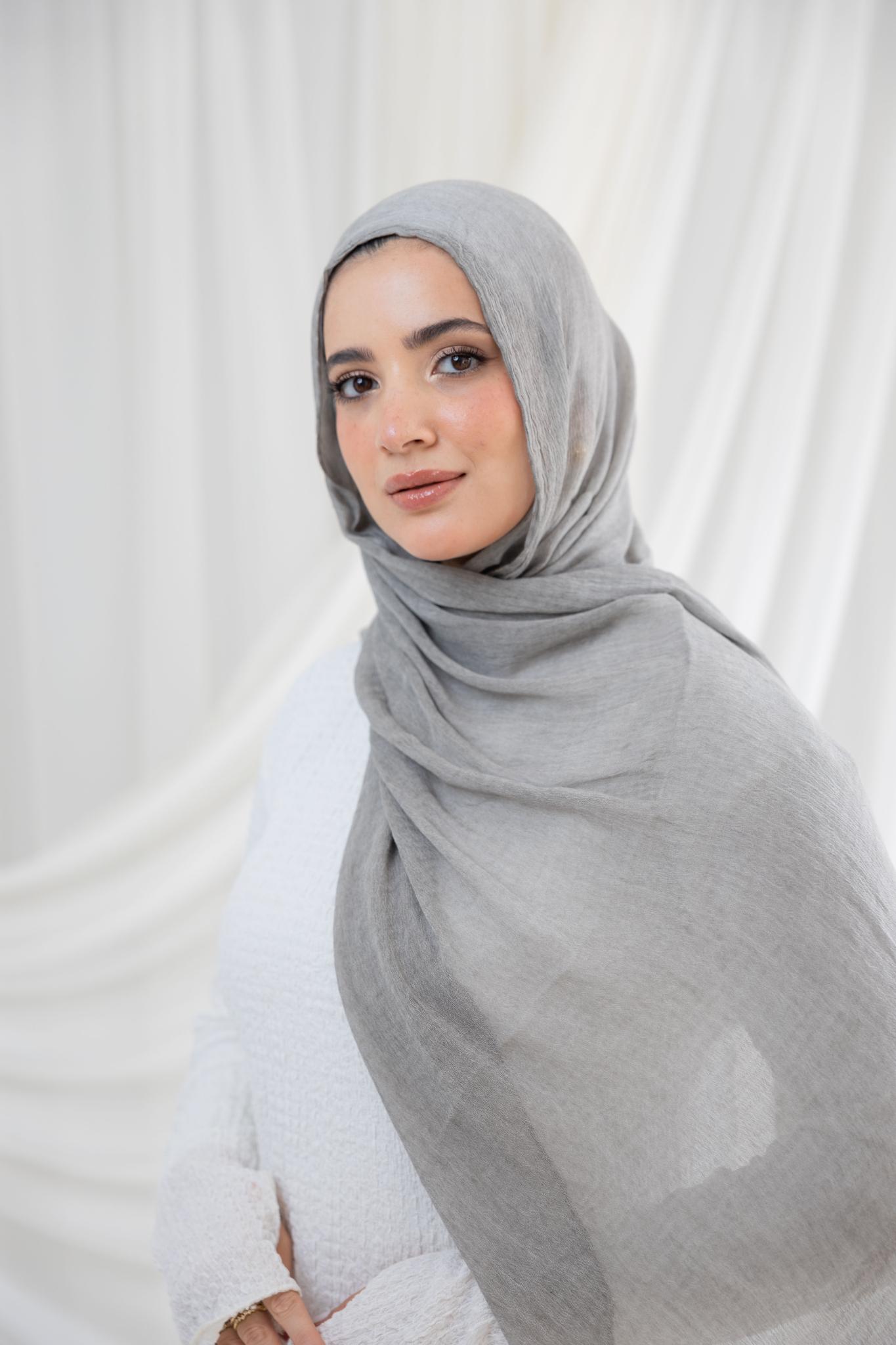 Light Grey Messy Chiffon