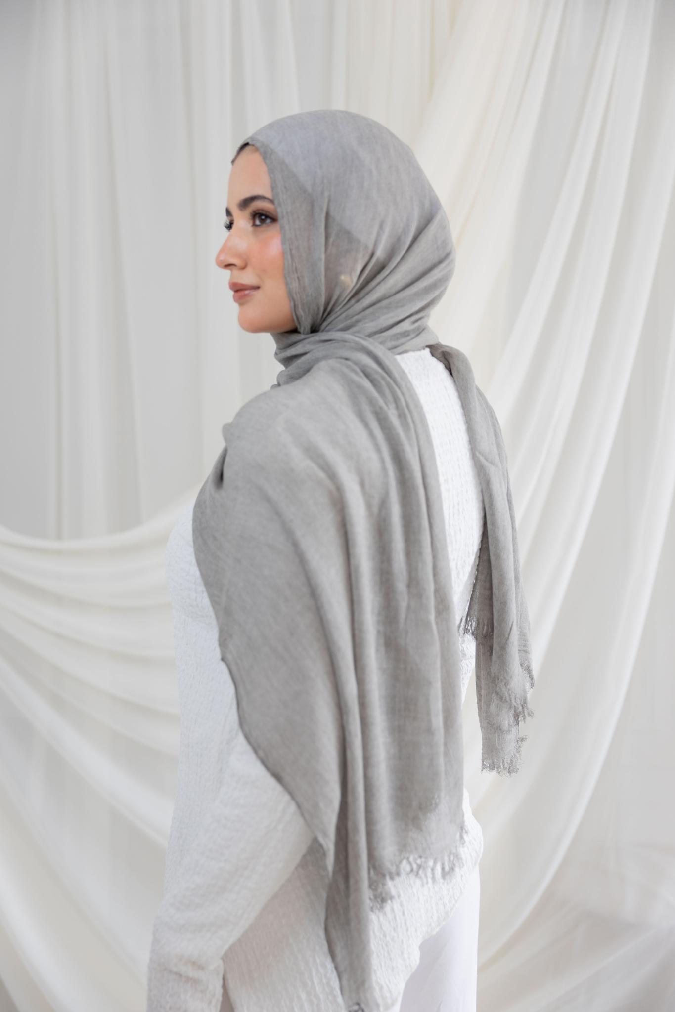 Light Grey Messy Chiffon
