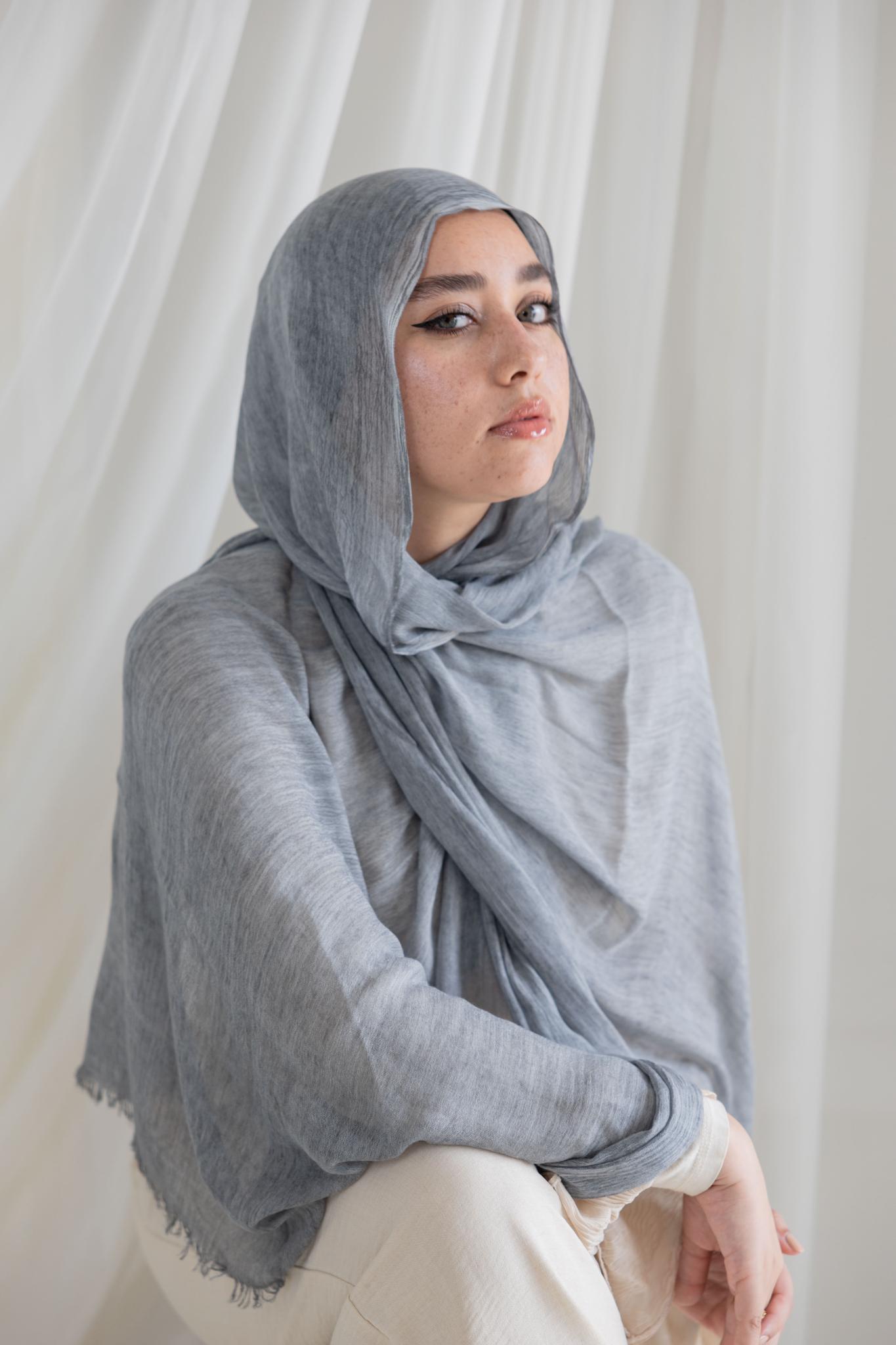 Medium Grey Messy Chiffon