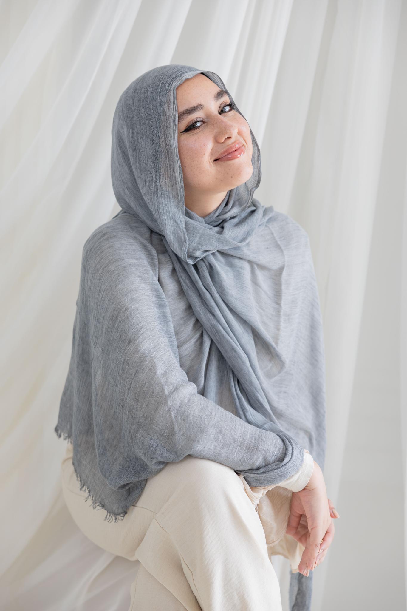Medium Grey Messy Chiffon