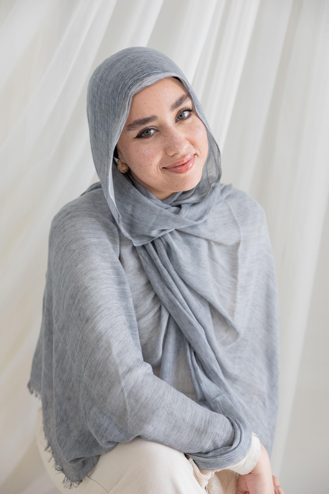 Medium Grey Messy Chiffon