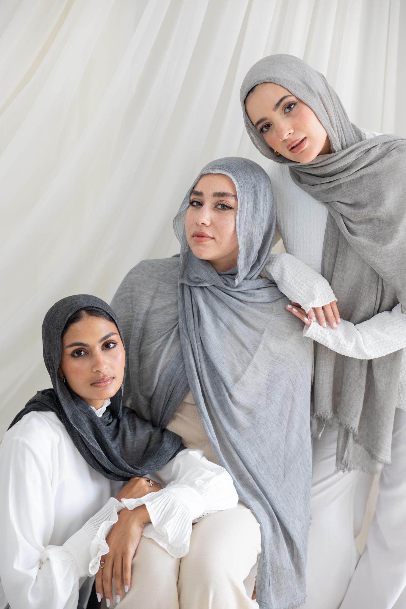 Dark Grey Messy Chiffon
