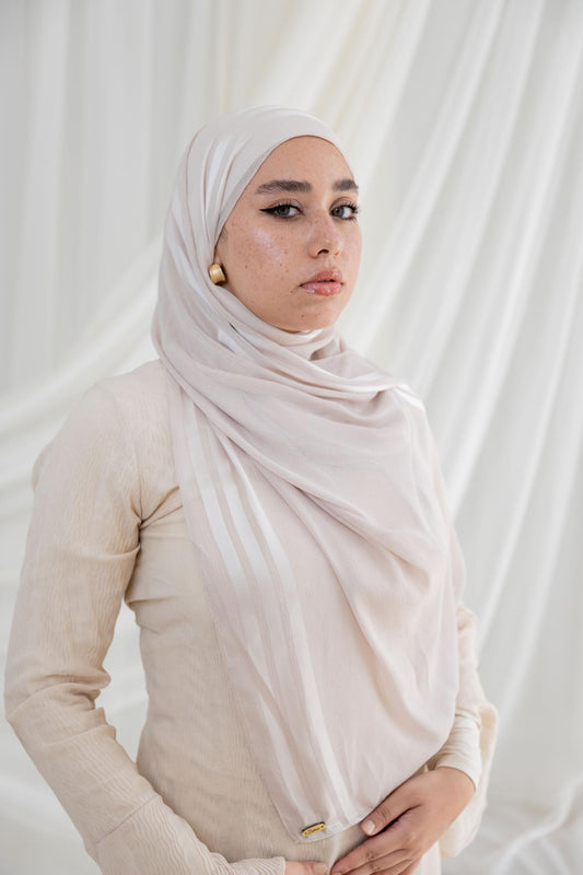 Light Nude Crinkle Chiffon
