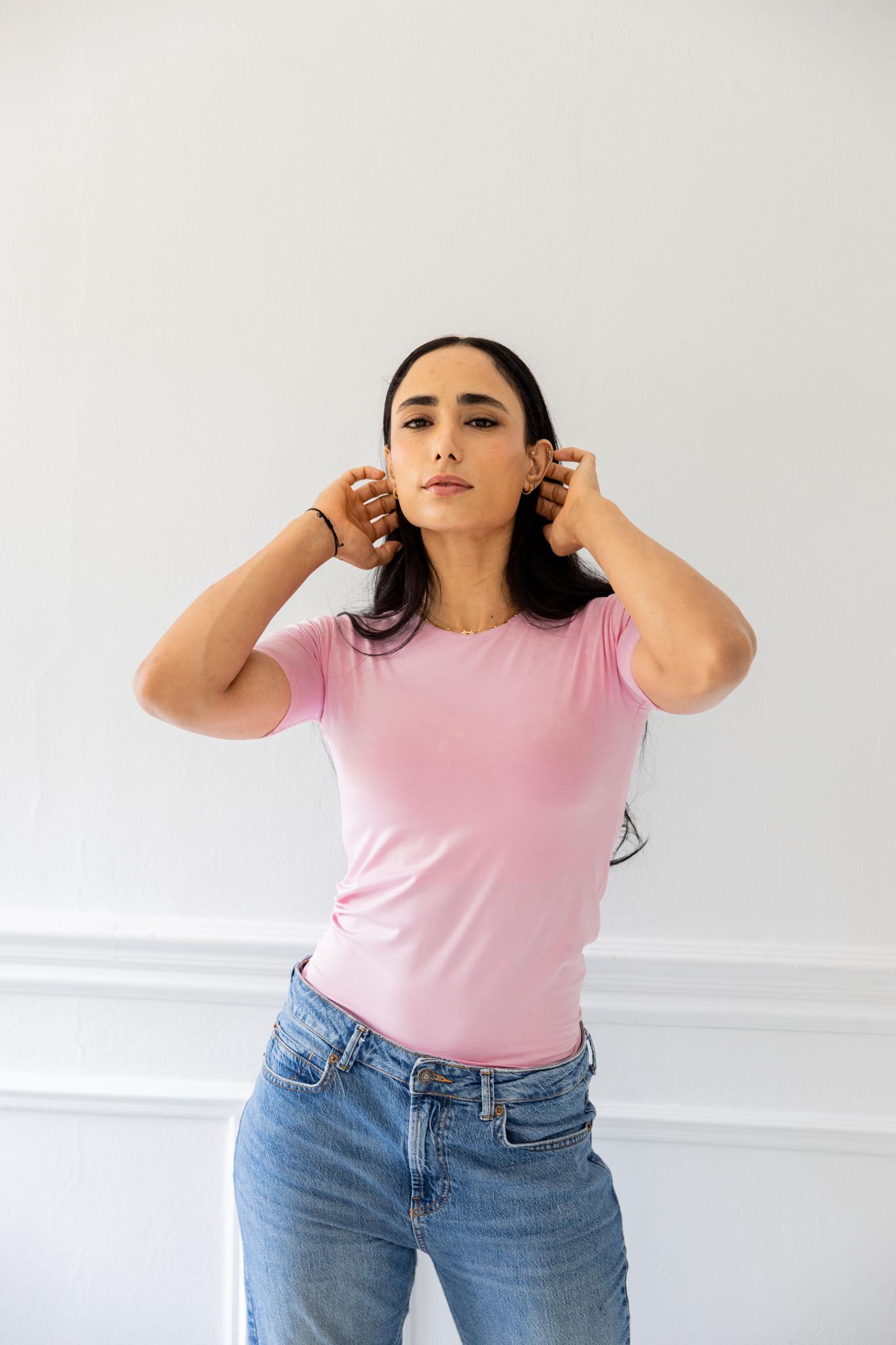 Basic Pink Half Sleeve Shirt