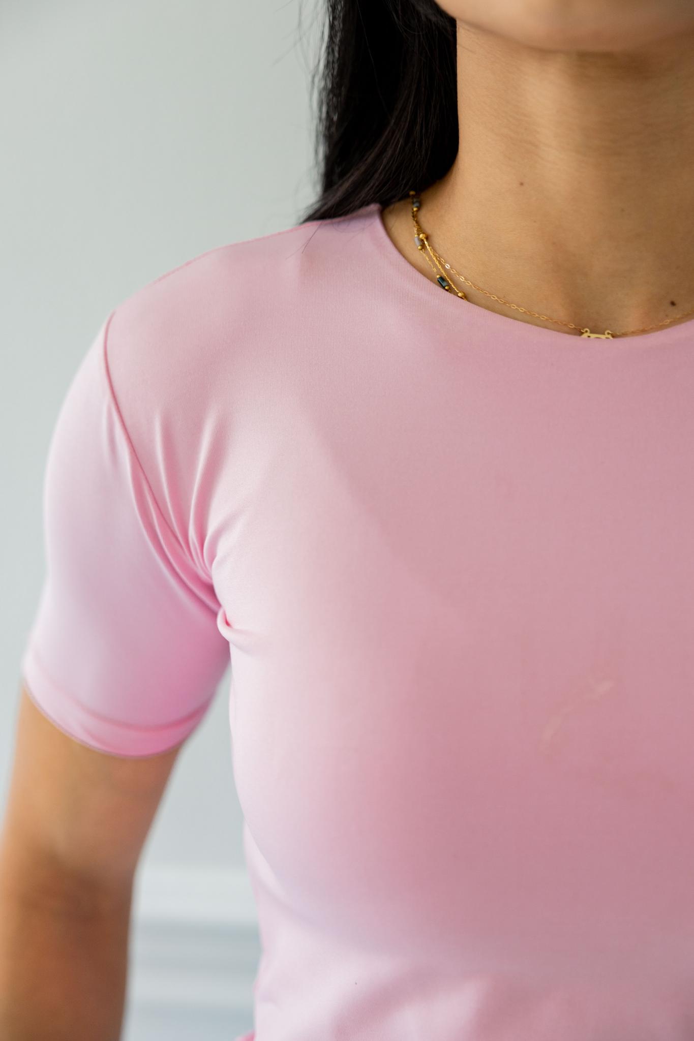 Basic Pink Half Sleeve Shirt