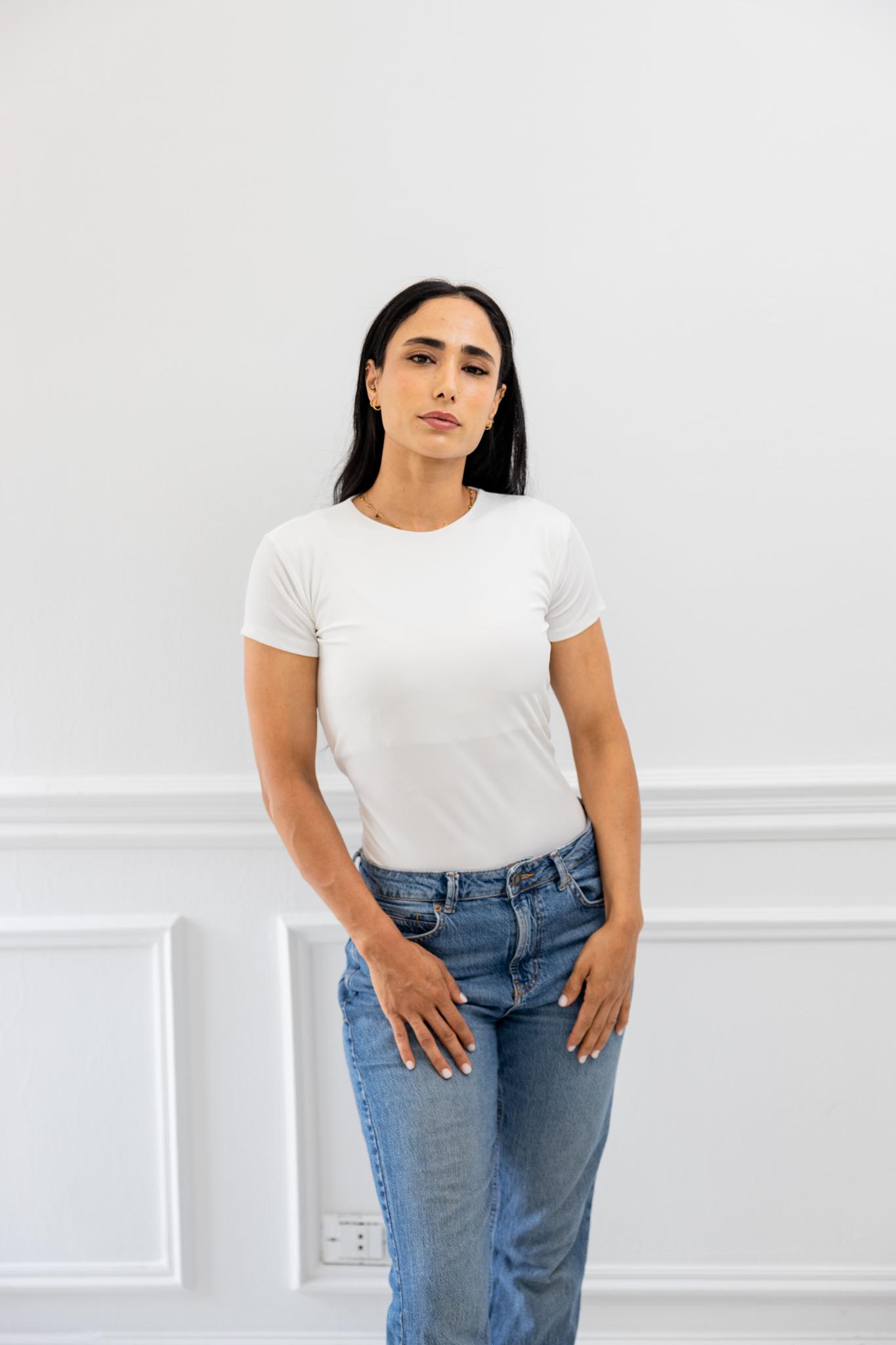 Basic Off White Half Sleeve Shirt
